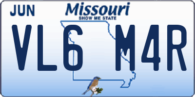 MO license plate VL6M4R
