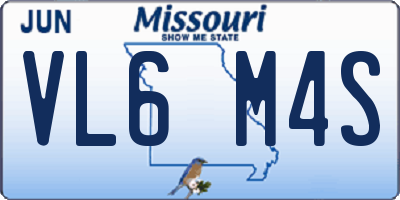 MO license plate VL6M4S