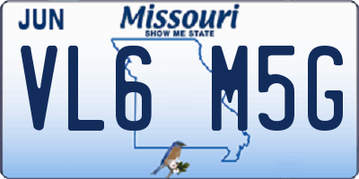 MO license plate VL6M5G