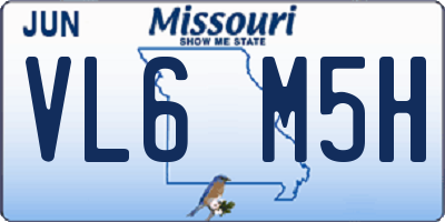 MO license plate VL6M5H