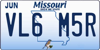 MO license plate VL6M5R