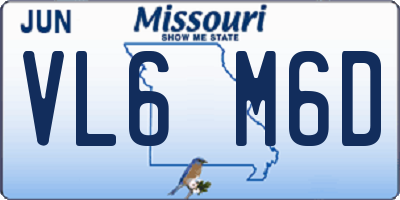 MO license plate VL6M6D