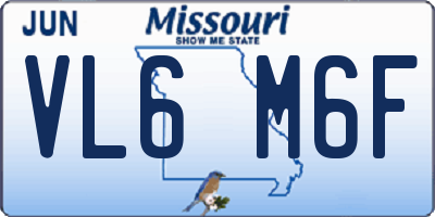 MO license plate VL6M6F