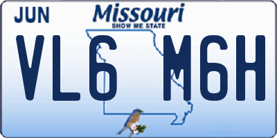 MO license plate VL6M6H