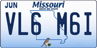 MO license plate VL6M6I