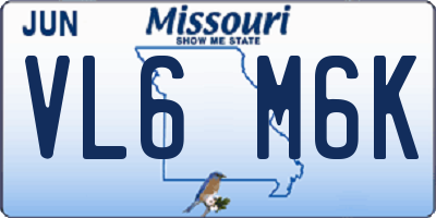 MO license plate VL6M6K