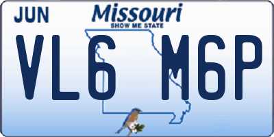 MO license plate VL6M6P