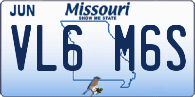 MO license plate VL6M6S