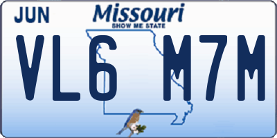 MO license plate VL6M7M