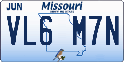 MO license plate VL6M7N