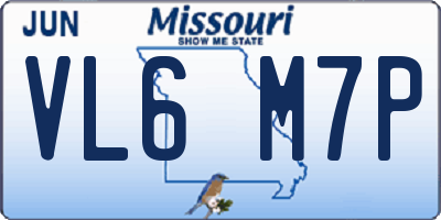 MO license plate VL6M7P