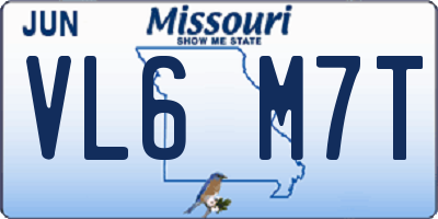 MO license plate VL6M7T