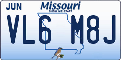 MO license plate VL6M8J
