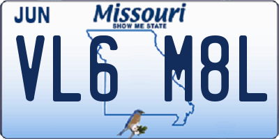 MO license plate VL6M8L