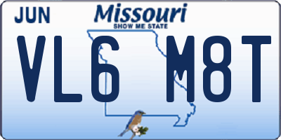 MO license plate VL6M8T