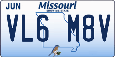 MO license plate VL6M8V