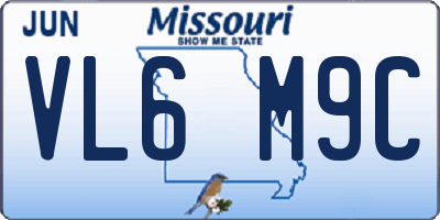 MO license plate VL6M9C