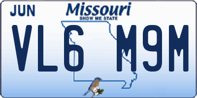 MO license plate VL6M9M