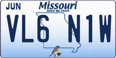MO license plate VL6N1W