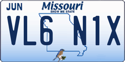 MO license plate VL6N1X