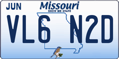 MO license plate VL6N2D