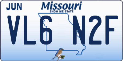 MO license plate VL6N2F