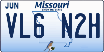 MO license plate VL6N2H