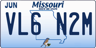 MO license plate VL6N2M
