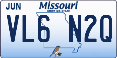 MO license plate VL6N2Q