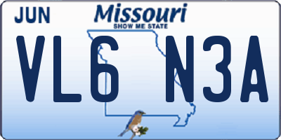MO license plate VL6N3A