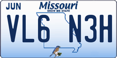 MO license plate VL6N3H
