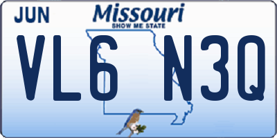 MO license plate VL6N3Q