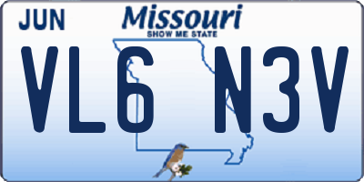 MO license plate VL6N3V