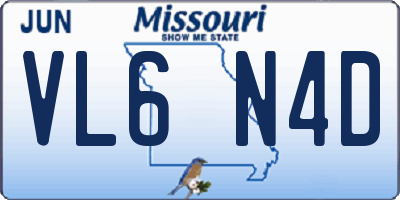 MO license plate VL6N4D
