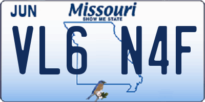 MO license plate VL6N4F
