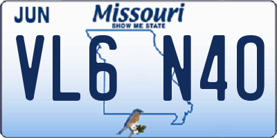 MO license plate VL6N4O