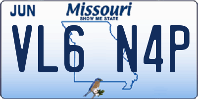 MO license plate VL6N4P