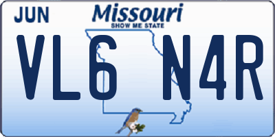 MO license plate VL6N4R