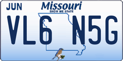 MO license plate VL6N5G