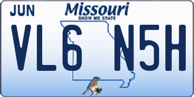 MO license plate VL6N5H