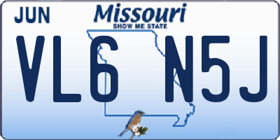 MO license plate VL6N5J