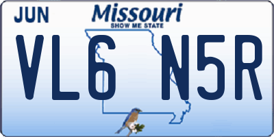 MO license plate VL6N5R