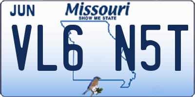 MO license plate VL6N5T