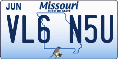 MO license plate VL6N5U