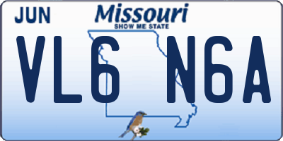 MO license plate VL6N6A