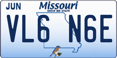 MO license plate VL6N6E
