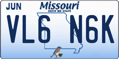 MO license plate VL6N6K