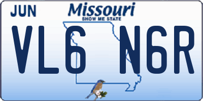 MO license plate VL6N6R