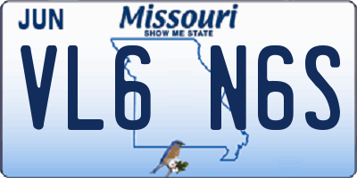 MO license plate VL6N6S