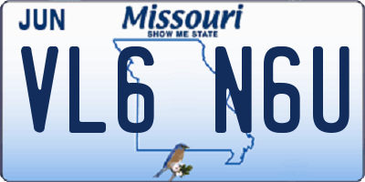 MO license plate VL6N6U
